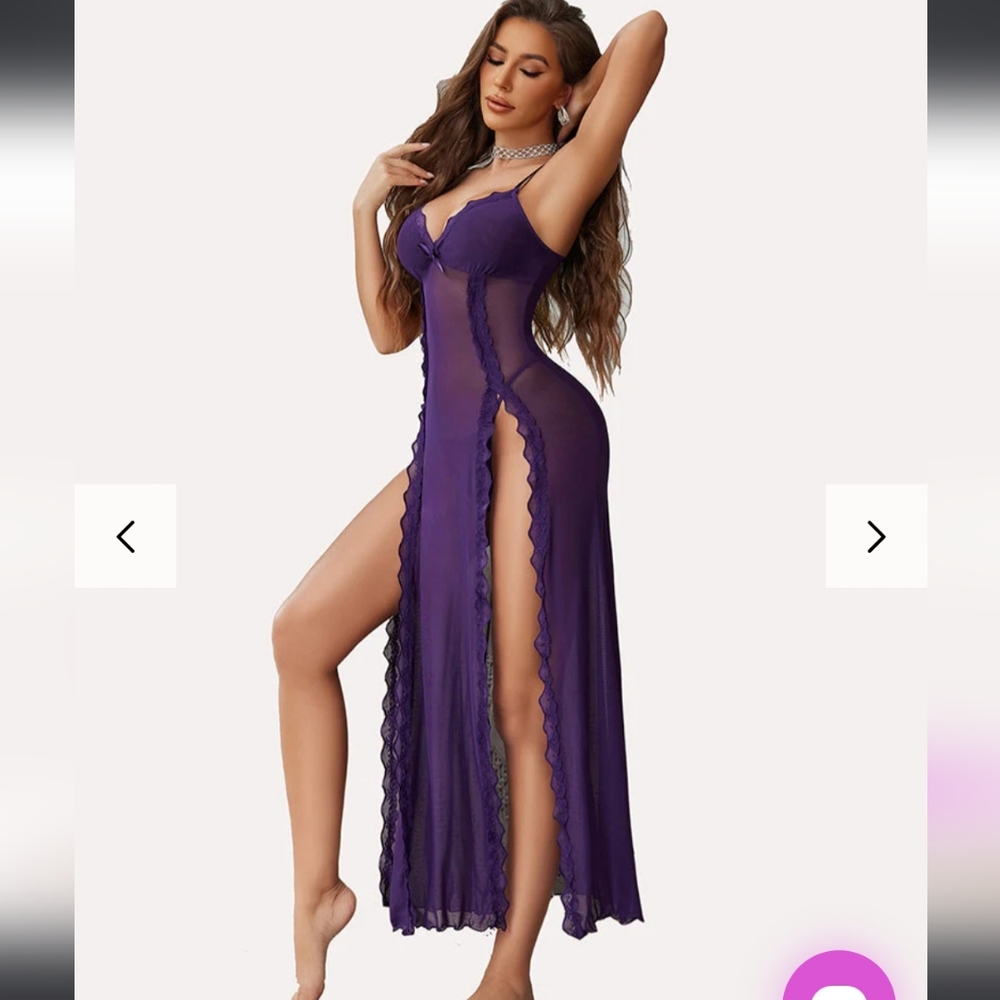 AvidLove Lingerie Sexy Chemise Babydoll Full Slip Dress Sleepwear 2XL